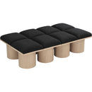  Color_Black/ Natural Finish -- Meridian Pavilion Boucle Fabric Upholstered 8 pc Modular Bench IMAGE 5