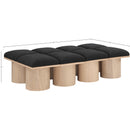  Color_Black/ Natural Finish -- Meridian Pavilion Boucle Fabric Upholstered 8 pc Modular Bench IMAGE 7