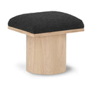  Color_Black/ Natural Finish -- Meridian Pavilion Boucle Fabric Upholstered Stool IMAGE 1