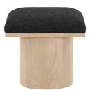 Color_Black/ Natural Finish -- Meridian Pavilion Boucle Fabric Upholstered Stool IMAGE 3