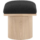  Color_Black/ Natural Finish -- Meridian Pavilion Boucle Fabric Upholstered Stool IMAGE 4