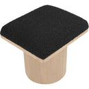  Color_Black/ Natural Finish -- Meridian Pavilion Boucle Fabric Upholstered Stool IMAGE 5