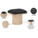  Color_Black/ Natural Finish -- Meridian Pavilion Boucle Fabric Upholstered Stool IMAGE 8