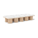  Color_Cream/ Natural Finish -- Pavilion Cream Boucle Fabric Upholstered 10 pc Modular Bench IMAGE 1