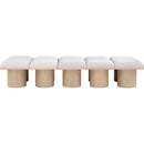 Meridian Pavilion Cream Boucle Fabric Bench IMAGE 3