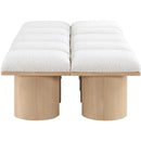 Color_Cream/ Natural Finish -- Pavilion Cream Boucle Fabric Upholstered 10 pc Modular Bench IMAGE 4
