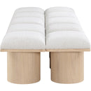 Meridian Pavilion Cream Boucle Fabric Bench IMAGE 4