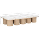 Meridian Pavilion Cream Boucle Fabric Bench IMAGE 7