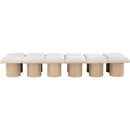  Color_Cream/ Natural Finish -- Pavilion Cream Boucle Fabric Upholstered 12 pc Modular Bench IMAGE 3