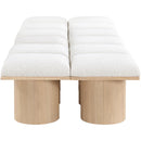  Color_Cream/ Natural Finish -- Pavilion Cream Boucle Fabric Upholstered 12 pc Modular Bench IMAGE 4