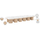 Meridian Pavilion Cream Boucle Fabric Bench IMAGE 7
