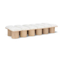 Meridian Pavilion Cream Boucle Fabric Bench IMAGE 1