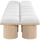Meridian Pavilion Cream Boucle Fabric Bench IMAGE 4