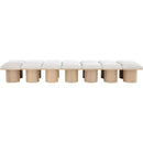  Color_Cream/ Natural Finish -- Pavilion Cream Boucle Fabric Upholstered 14 pc Modular Bench IMAGE 3