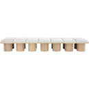 Meridian Pavilion Cream Boucle Fabric Bench IMAGE 3