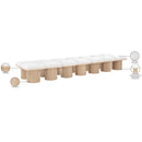  Color_Cream/ Natural Finish -- Pavilion Cream Boucle Fabric Upholstered 14 pc Modular Bench IMAGE 7