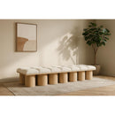  Color_Cream/ Natural Finish -- Pavilion Cream Boucle Fabric Upholstered 14 pc Modular Bench IMAGE 2