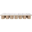 Meridian Pavilion Cream Boucle Fabric Bench IMAGE 3