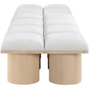  Color_Cream/ Natural Finish -- Pavilion Cream Boucle Fabric Upholstered 14 pc Modular Bench IMAGE 4