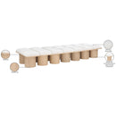 Meridian Pavilion Cream Boucle Fabric Bench IMAGE 8