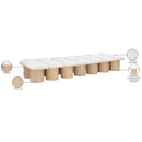  Color_Cream/ Natural Finish -- Pavilion Cream Boucle Fabric Upholstered 14 pc Modular Bench IMAGE 8