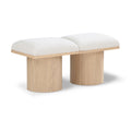  Color_Cream/ Natural Finish -- Pavilion Cream Boucle Fabric Upholstered 2 pc Modular Bench IMAGE 1