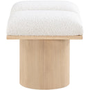  Color_Cream/ Natural Finish -- Pavilion Cream Boucle Fabric Upholstered 2 pc Modular Bench IMAGE 4