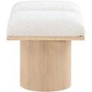 Meridian Pavilion Cream Boucle Fabric Bench IMAGE 4