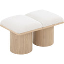 Meridian Pavilion Cream Boucle Fabric Bench IMAGE 5