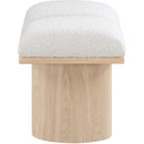  Color_Cream/ Natural Finish -- Pavilion Cream Boucle Fabric Upholstered 2 pc Modular Bench IMAGE 4