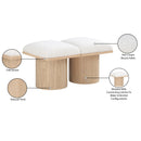  Color_Cream/ Natural Finish -- Pavilion Cream Boucle Fabric Upholstered 2 pc Modular Bench IMAGE 7