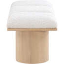  Color_Cream/ Natural Finish -- Pavilion Cream Boucle Fabric Upholstered 3 pc Modular Bench IMAGE 4