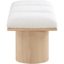 Meridian Pavilion Cream Boucle Fabric Bench IMAGE 4