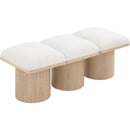  Color_Cream/ Natural Finish -- Pavilion Cream Boucle Fabric Upholstered 3 pc Modular Bench IMAGE 5