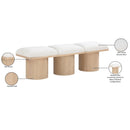 Color_Cream/ Natural Finish -- Pavilion Cream Boucle Fabric Upholstered 3 pc Modular Bench IMAGE 8