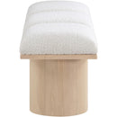  Color_Cream/ Natural Finish -- Pavilion Cream Boucle Fabric Upholstered 3 pc Modular Bench IMAGE 4