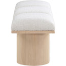Meridian Pavilion Cream Boucle Fabric Bench IMAGE 4