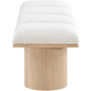  Color_Cream/ Natural Finish -- Pavilion Cream Boucle Fabric Upholstered 4 pc Modular Bench IMAGE 4