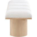 Meridian Pavilion Cream Boucle Fabric Bench IMAGE 4