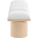 Meridian Pavilion Cream Boucle Fabric Bench IMAGE 4