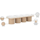  Color_Cream/ Natural Finish -- Pavilion Cream Boucle Fabric Upholstered 4 pc Modular Bench IMAGE 7