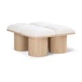  Color_Cream/ Natural Finish -- Pavilion Cream Boucle Fabric Upholstered 4 pc Modular Bench IMAGE 1