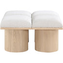  Color_Cream/ Natural Finish -- Pavilion Cream Boucle Fabric Upholstered 4 pc Modular Bench IMAGE 4