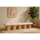 Meridian Pavilion Cream Boucle Fabric Bench IMAGE 2