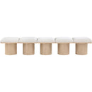 Meridian Pavilion Cream Boucle Fabric Bench IMAGE 3