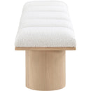 Meridian Pavilion Cream Boucle Fabric Bench IMAGE 4