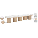  Color_Cream/ Natural Finish -- Pavilion Cream Boucle Fabric Upholstered 5 pc Modular Bench IMAGE 8