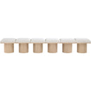Meridian Pavilion Cream Boucle Fabric Bench IMAGE 3