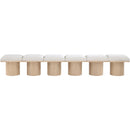 Color_Cream/ Natural Finish -- Pavilion Cream Boucle Fabric Upholstered 6 pc Modular Bench IMAGE 3