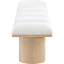  Color_Cream/ Natural Finish -- Pavilion Cream Boucle Fabric Upholstered 6 pc Modular Bench IMAGE 4